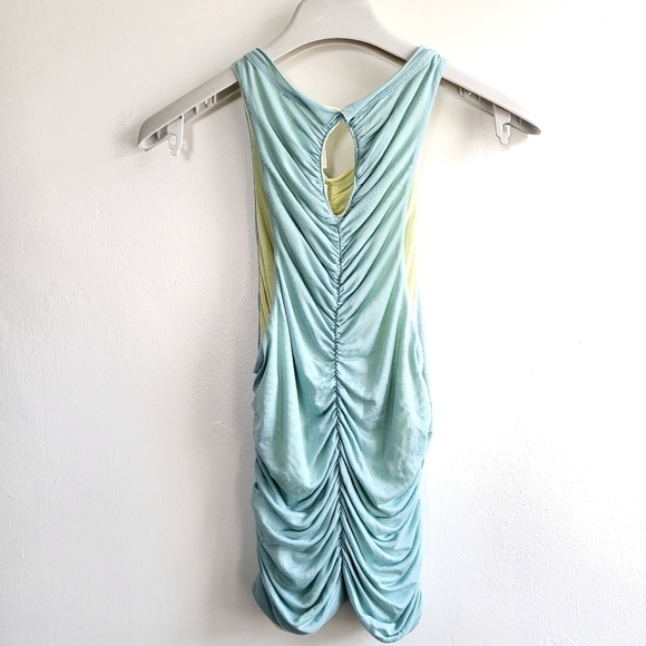 New Anthropologie Pilcro Ruched Reversible Sleeveless Blue/Yellow Tank Top - Picture 13 of 16